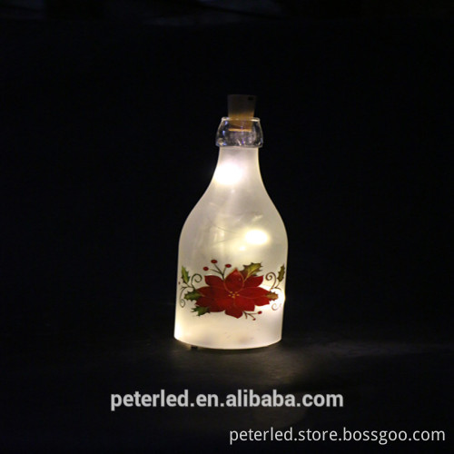 2016 led glass wine bottle cap light for shop window decoration